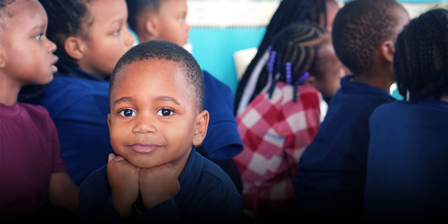 Student smiling in class